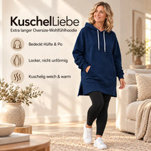 Lade das Bild in den Galerie-Viewer, KuschelLiebe – der extra lange Wohlfühlhoodie | deckenweich, warm & figurschmeichelnd