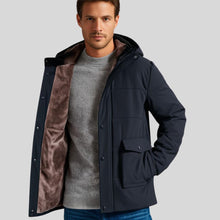 Lade das Bild in den Galerie-Viewer, ThermoMax - Herren-Kapuzenjacke für den Winter – Dick gefütterter, lässiger Windbreaker mit Taschen