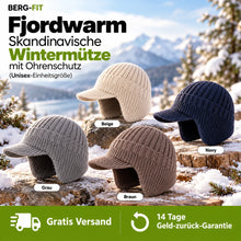 Lade das Bild in den Galerie-Viewer, Fjordwarm – Skandinavische Wintermütze mit Ohrenschutz (Unisex-Einheitsgröße) 2026
