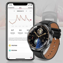 Lade das Bild in den Galerie-Viewer, VitalSense Pro X - Gesundheits-Smartwatch mit Lederarmband (2026)
