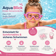 Lade das Bild in den Galerie-Viewer, AquaBlick Kinder-Schwimmbrille | Beschlagfrei · Auslaufsicher · Kein Haareziehen
