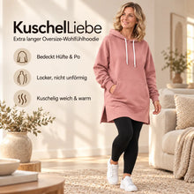 Lade das Bild in den Galerie-Viewer, KuschelLiebe – der extra lange Wohlfühlhoodie | deckenweich, warm &amp; figurschmeichelnd
