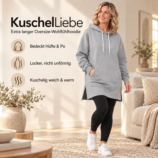 KuschelLiebe – der extra lange Wohlfühlhoodie | deckenweich, warm & figurschmeichelnd