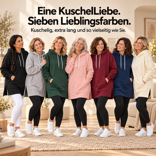 KuschelLiebe – der extra lange Wohlfühlhoodie | deckenweich, warm & figurschmeichelnd