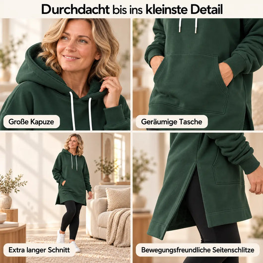 KuschelLiebe – der extra lange Wohlfühlhoodie | deckenweich, warm & figurschmeichelnd
