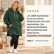 Lade das Bild in den Galerie-Viewer, KuschelLiebe – der extra lange Wohlfühlhoodie | deckenweich, warm &amp; figurschmeichelnd

