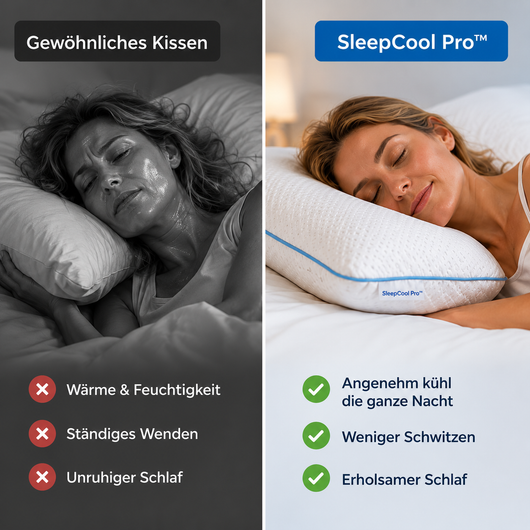 SleepCool Pro - Kühlendes & ergonomisches Bambus-Kissen für erholsamen Schlaf
