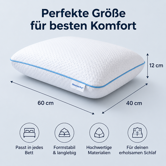 SleepCool Pro - Kühlendes & ergonomisches Bambus-Kissen für erholsamen Schlaf