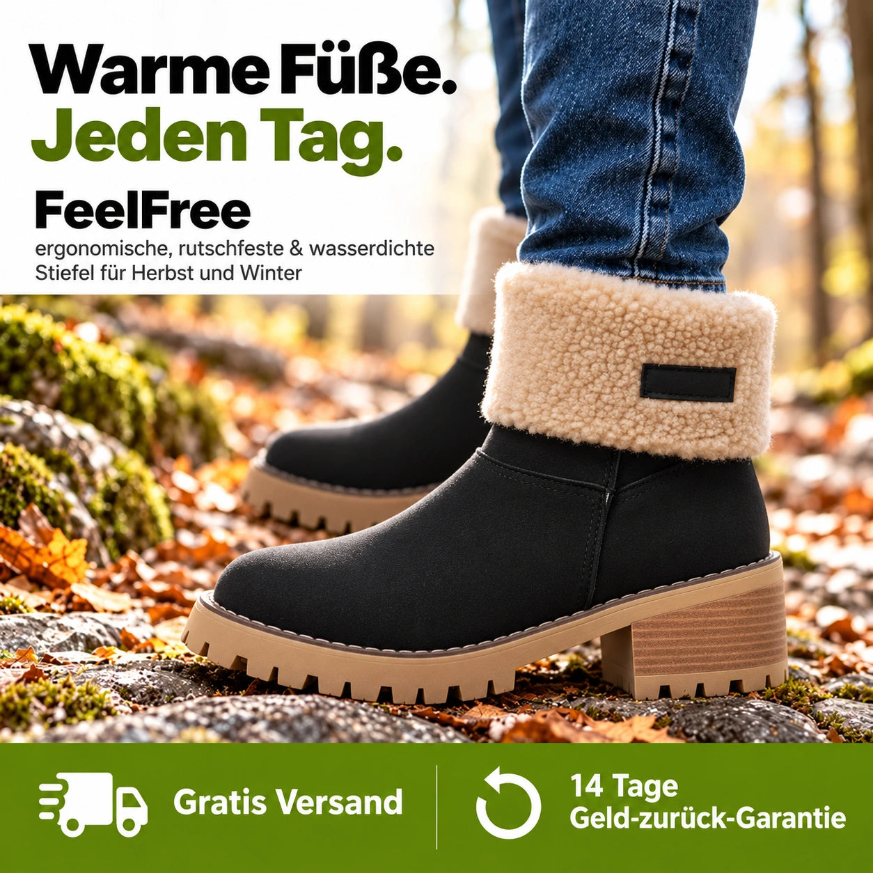 FeelFree - ergonomische, rutschfeste & wasserdichte Stiefel für Herbst und Winter 2026
