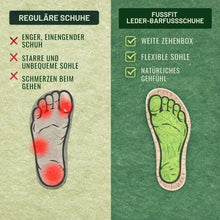 Lade das Bild in den Galerie-Viewer, FussFit - ergonomische, schmerzlindernde, rutschfeste Leder-Barfußschuhe
