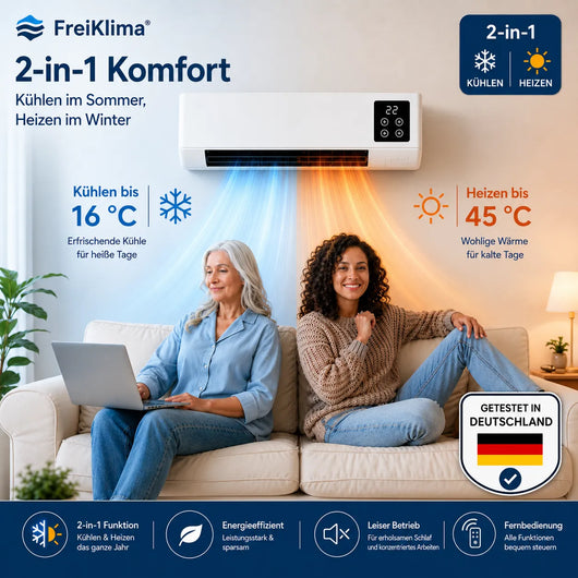 AlpenKlima – Tragbare Klimaanlage & Heizung ohne Installation | 2-in-1 | Bis 51 m²