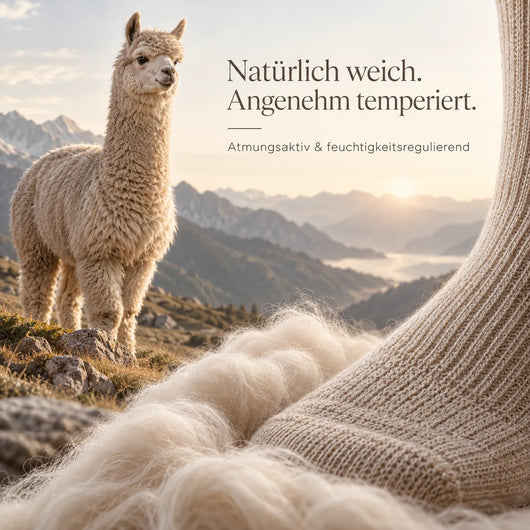 AlpakaFlow – Alpakafaser-Kompressionssocken | 10–15 mmHg