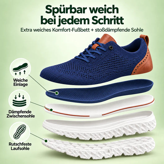 FeelFree Gentleman – Orthopädischer Herren-Komfortschuh | Rutschfest & Schmerzlindernd