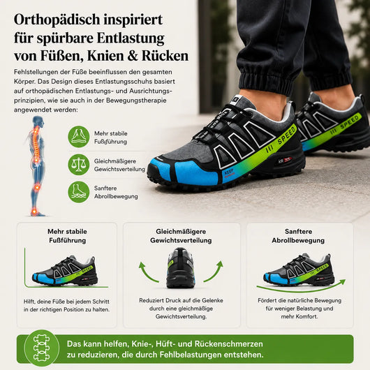 OrthoTrekking – ergonomischer, rutschfester, wasserdichter Trekking- und Wanderschuh