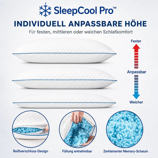 SleepCool Pro - Kühlendes & ergonomisches Bambus-Kissen für erholsamen Schlaf